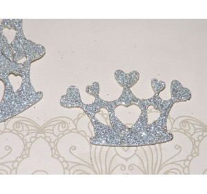 Заготовка "Корона 8" 5*3 см, цв.  серебро - 1шт.