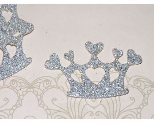 Заготовка "Корона 8" 5*3 см, цв.  серебро - 1шт.