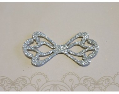 Заготовка "Сердцевина для банта 6"  6*2,8 см, цв.  серебро - 1шт.