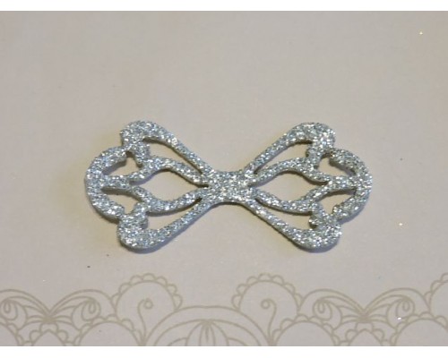 Заготовка "Сердцевина для банта 6"  6*2,8 см, цв.  серебро - 1шт.