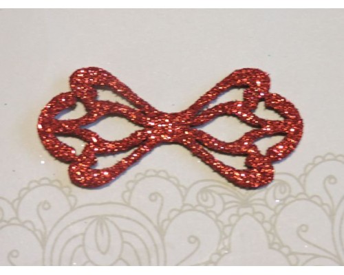 Заготовка "Сердцевина для банта 6"  6*2,8 см, цв.  красный - 1шт.