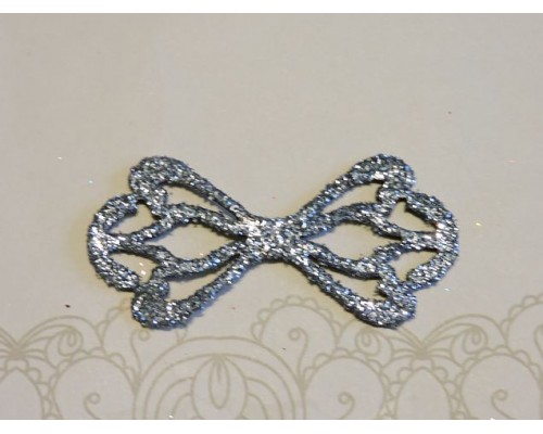 Заготовка "Сердцевина для банта 6"  6*2,8 см, цв.  темное серебро  - 1шт.