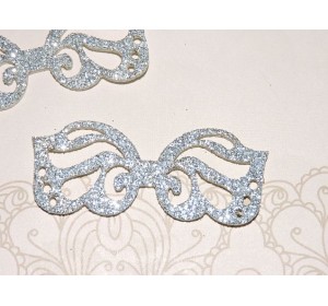 Заготовка "Сердцевина для банта 2" 6*2,5 см, цв.  серебро - 1шт.