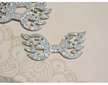 Заготовка "Сердцевина для банта 1" 5,5*2 см, цв.  серебро - 1шт.