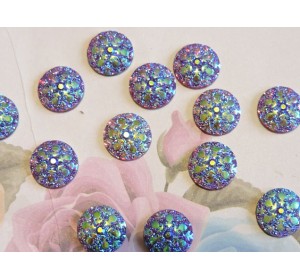 Декоративная серединка "Абстракция" 12 мм, сине-зеленый - 1 шт