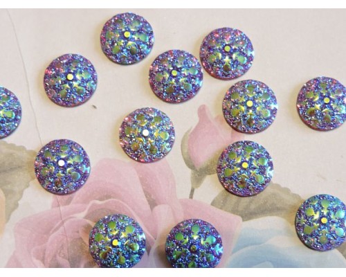 Декоративная серединка "Абстракция" 12 мм, сине-зеленый - 1 шт