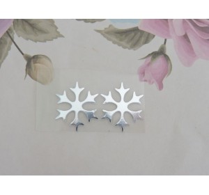 Термотрансферные наклейки "Снежинка" 20 мм, цв. зеркальное серебро (пара)
