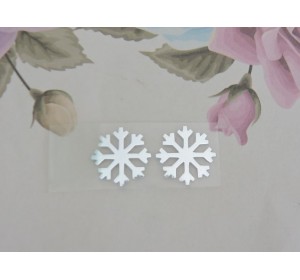 Термотрасферная наклейка "Снежинка 2"цв. зеркальное  серебро 15 мм (пара)