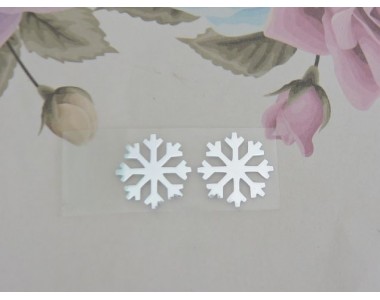 Термотрасферная наклейка "Снежинка 2"цв. зеркальное  серебро 15 мм (пара)
