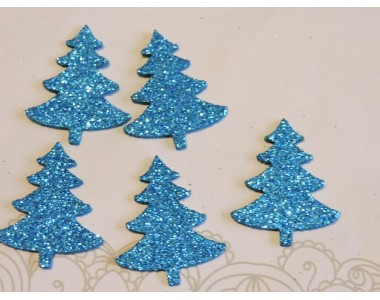 Заготовка фигурка "Елочка 1"  3*2,5 см, цв.  голубой - 1шт.
