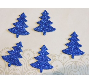 Заготовка фигурка "Елочка 1"  3*2,5 см, цв.  синий - 1шт.