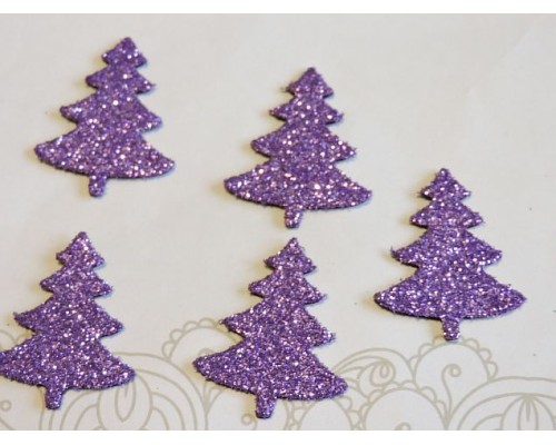 Заготовка фигурка "Елочка 1"  3*2,5 см, цв.  сиреневый - 1шт.