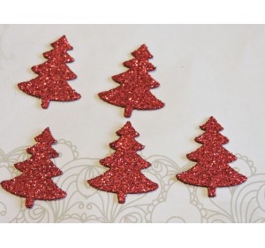Заготовка фигурка "Елочка 1"  3*2,5 см, цв.  красный - 1шт.