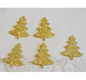 Заготовка фигурка "Елочка 1"  3*2,5 см, цв.  золото - 1шт.