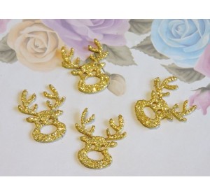 Заготовка фигурка "Олененок"  3,5*2,2 см, цв.  золото - 1шт.