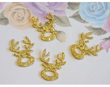 Заготовка фигурка "Олененок"  3,5*2,2 см, цв.  золото - 1шт.