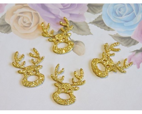 Заготовка фигурка "Олененок"  3,5*2,2 см, цв.  золото - 1шт.