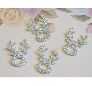 Заготовка фигурка "Олененок"  3,5*2,2 см, цв.  серебро - 1шт.