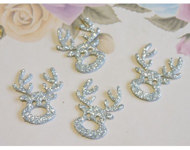 Заготовка фигурка "Олененок"  3,5*2,2 см, цв.  серебро - 1шт.