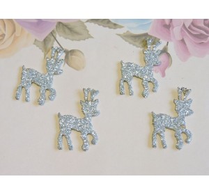 Заготовка фигурка "Олененок 2"  3*2,2 см, цв.  серебро - 1шт.