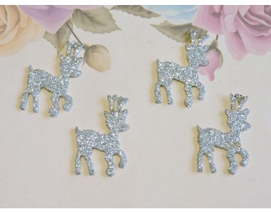 Заготовка фигурка "Олененок 2"  3*2,2 см, цв.  серебро - 1шт.