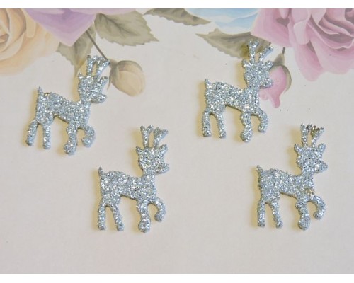 Заготовка фигурка "Олененок 2"  3*2,2 см, цв.  серебро - 1шт.