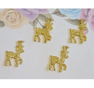 Заготовка фигурка "Олененок 2"  3*2,2 см, цв.  золото - 1шт.