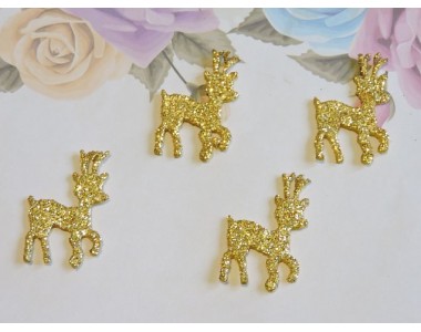 Заготовка фигурка "Олененок 2"  3*2,2 см, цв.  золото - 1шт.