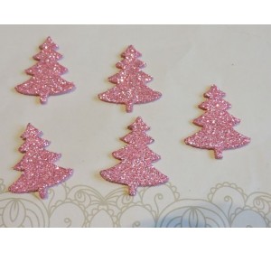 Заготовка фигурка "Елочка 1"  3*2,5 см, цв.  розовый - 1шт.