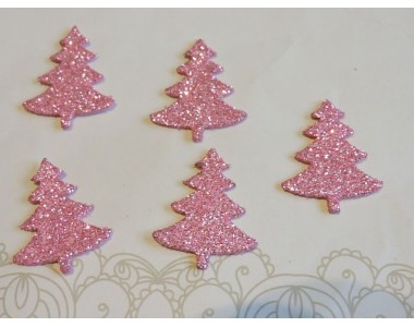 Заготовка фигурка "Елочка 1"  3*2,5 см, цв.  розовый - 1шт.