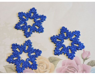 Заготовка фигурка "Снежинки 2"  5*5 см, цв.  синий - 1шт.