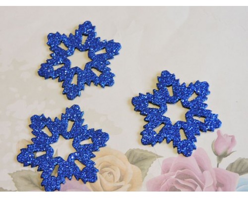 Заготовка фигурка "Снежинки 2"  5*5 см, цв.  синий - 1шт.