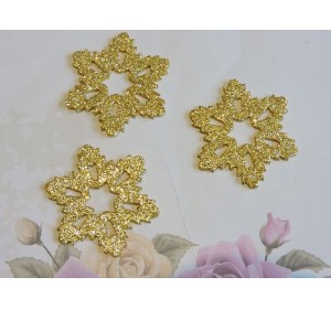 Заготовка фигурка "Снежинки 2"  5*5 см, цв.  золото - 1шт.