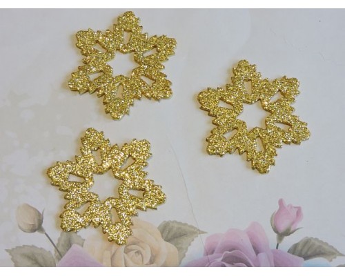 Заготовка фигурка "Снежинки 2"  5*5 см, цв.  золото - 1шт.
