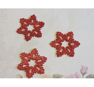 Заготовка фигурка "Снежинки 2"  5*5 см, цв. красный - 1шт.