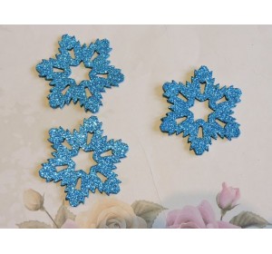 Заготовка фигурка "Снежинки 2"  5*5 см, цв. голубой - 1шт.