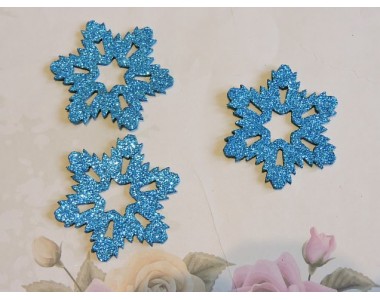 Заготовка фигурка "Снежинки 2"  5*5 см, цв. голубой - 1шт.