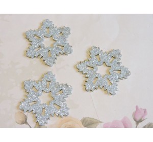 Заготовка фигурка "Снежинки 2"  5*5 см, цв. серебро - 1шт.