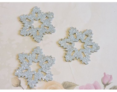 Заготовка фигурка "Снежинки 2"  5*5 см, цв. серебро - 1шт.