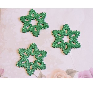 Заготовка фигурка "Снежинки 2"  5*5 см, цв. зеленый - 1шт.