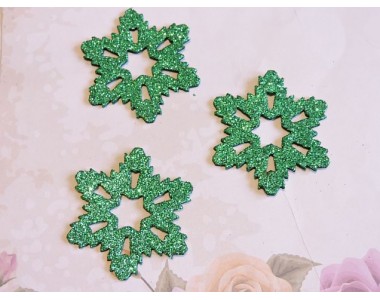 Заготовка фигурка "Снежинки 2"  5*5 см, цв. зеленый - 1шт.