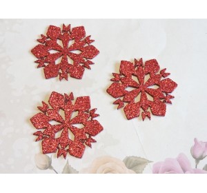 Заготовка фигурка "Снежинки 1"  5*5 см, цв.  красный - 1шт.