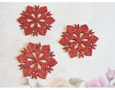 Заготовка фигурка "Снежинки 1"  5*5 см, цв.  красный - 1шт.