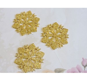 Заготовка фигурка "Снежинки 1"  5*5 см, цв.  золото - 1шт.