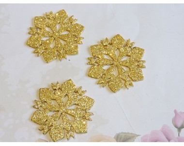 Заготовка фигурка "Снежинки 1"  5*5 см, цв.  золото - 1шт.