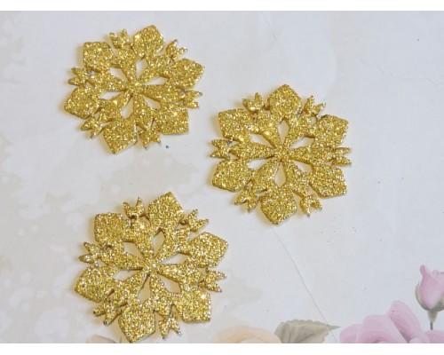 Заготовка фигурка "Снежинки 1"  5*5 см, цв.  золото - 1шт.