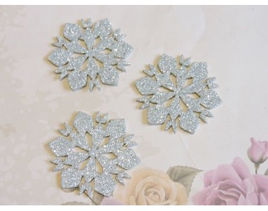 Заготовка фигурка "Снежинки 1"  5*5 см, цв.  серебро - 1шт.