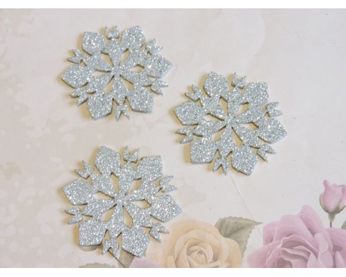 Заготовка фигурка "Снежинки 1"  5*5 см, цв.  серебро - 1шт.