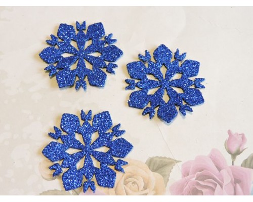 Заготовка фигурка "Снежинки 1"  5*5 см, цв.  синий - 1шт.