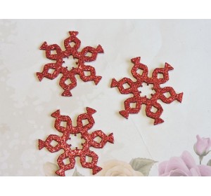 Заготовка фигурка "Снежинки 3"  5*5 см, цв.  красный - 1шт.